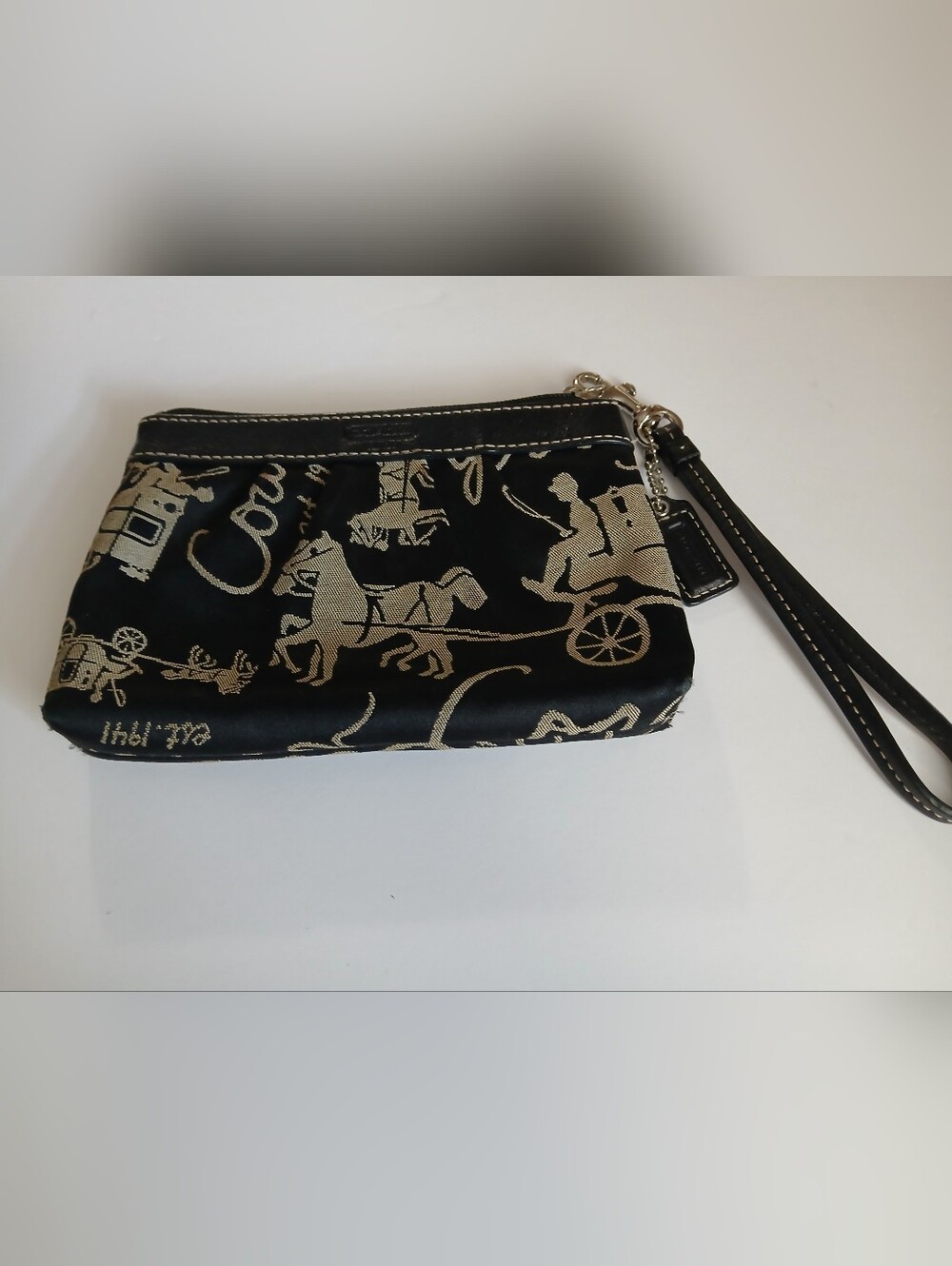 Coach Stagecoach Carriage Print Wristlet